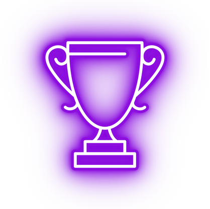 Neon purple trophy icon